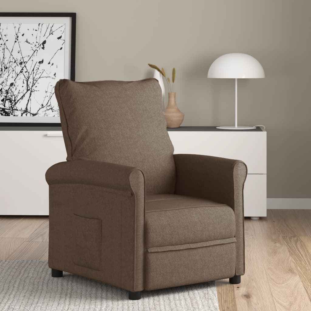 vidaXL Fauteuil verstelbaar stof taupe