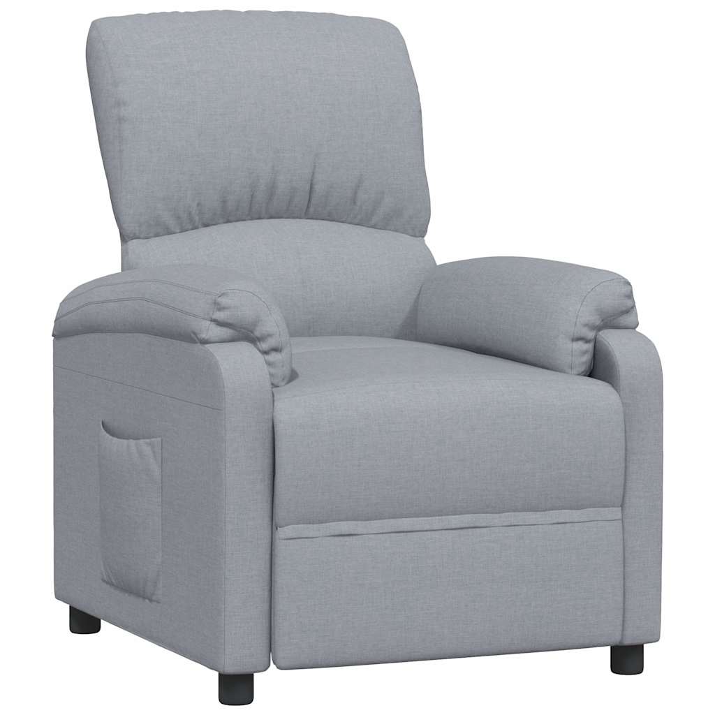 vidaXL Fauteuil verstelbaar stof lichtgrijs