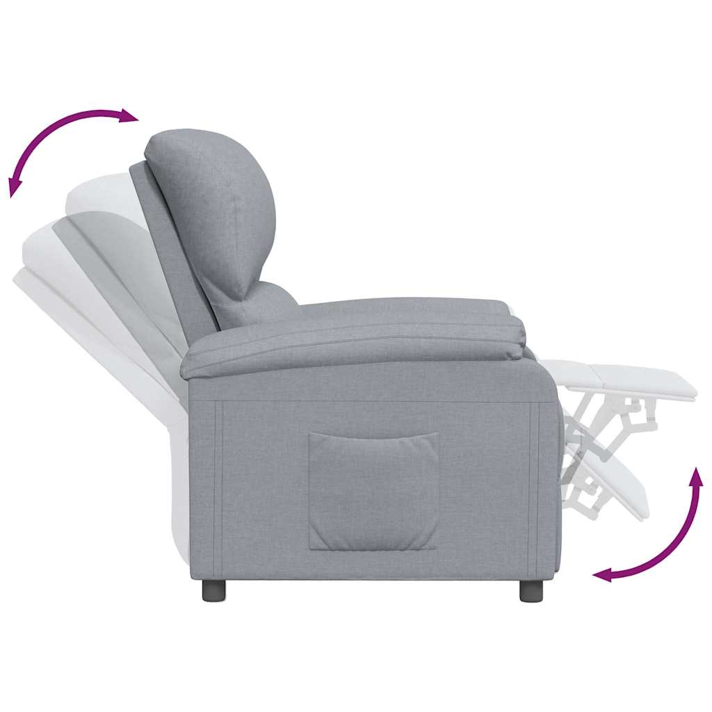 vidaXL Fauteuil verstelbaar stof lichtgrijs