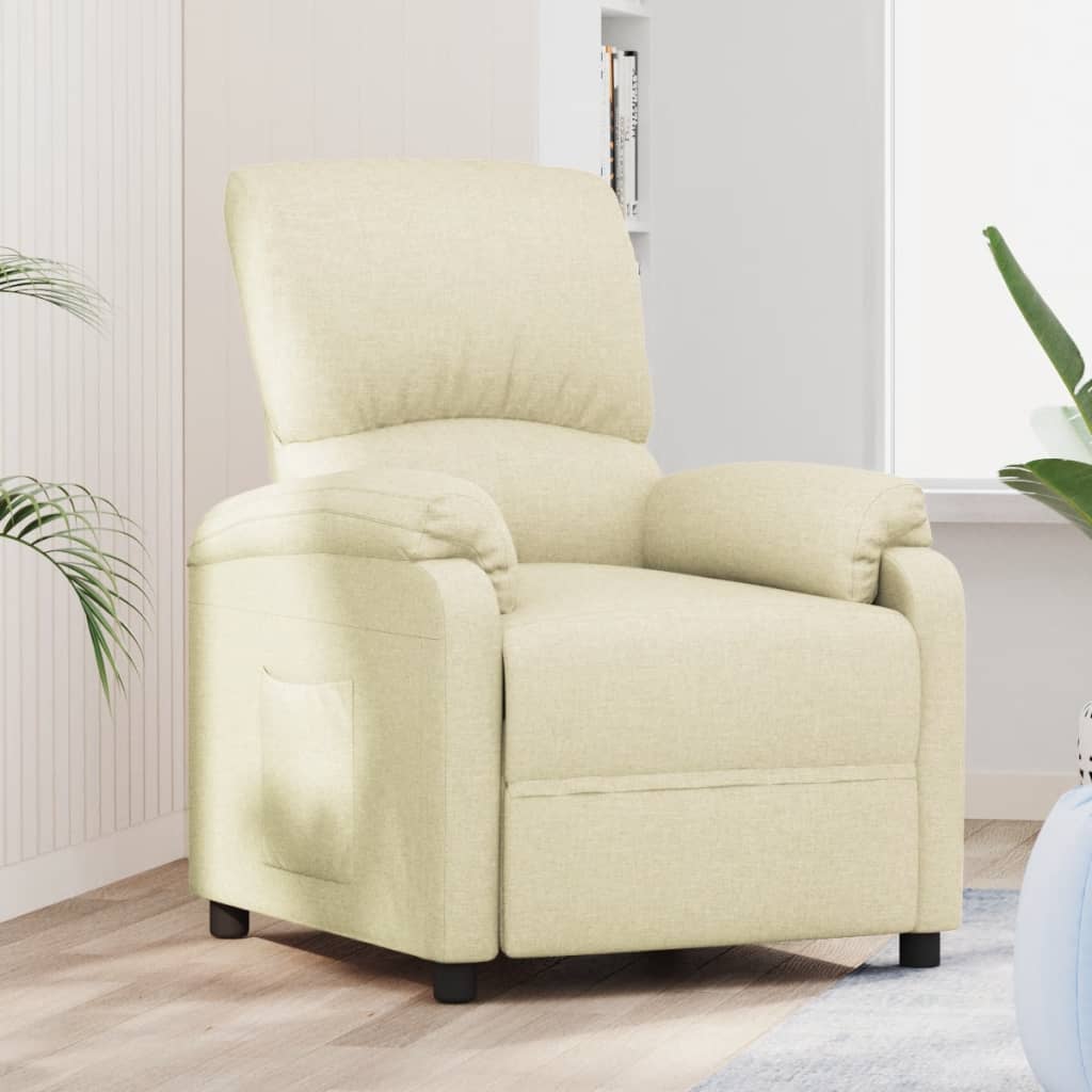 vidaXL Fauteuil verstelbaar stof lichtgrijs