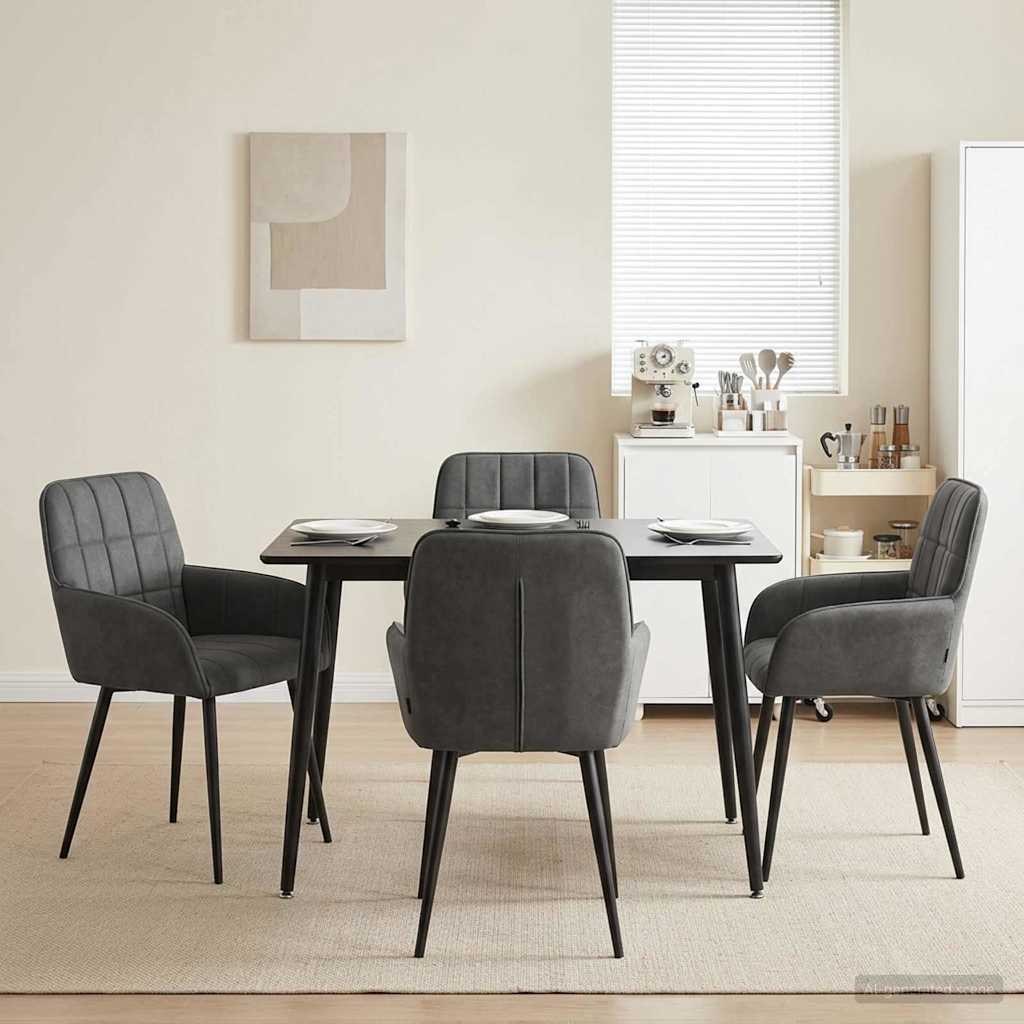 vidaXL Eettafelstoelen 4 pcs fluweel Lichtgrijs 57 x 50 x 85 cm