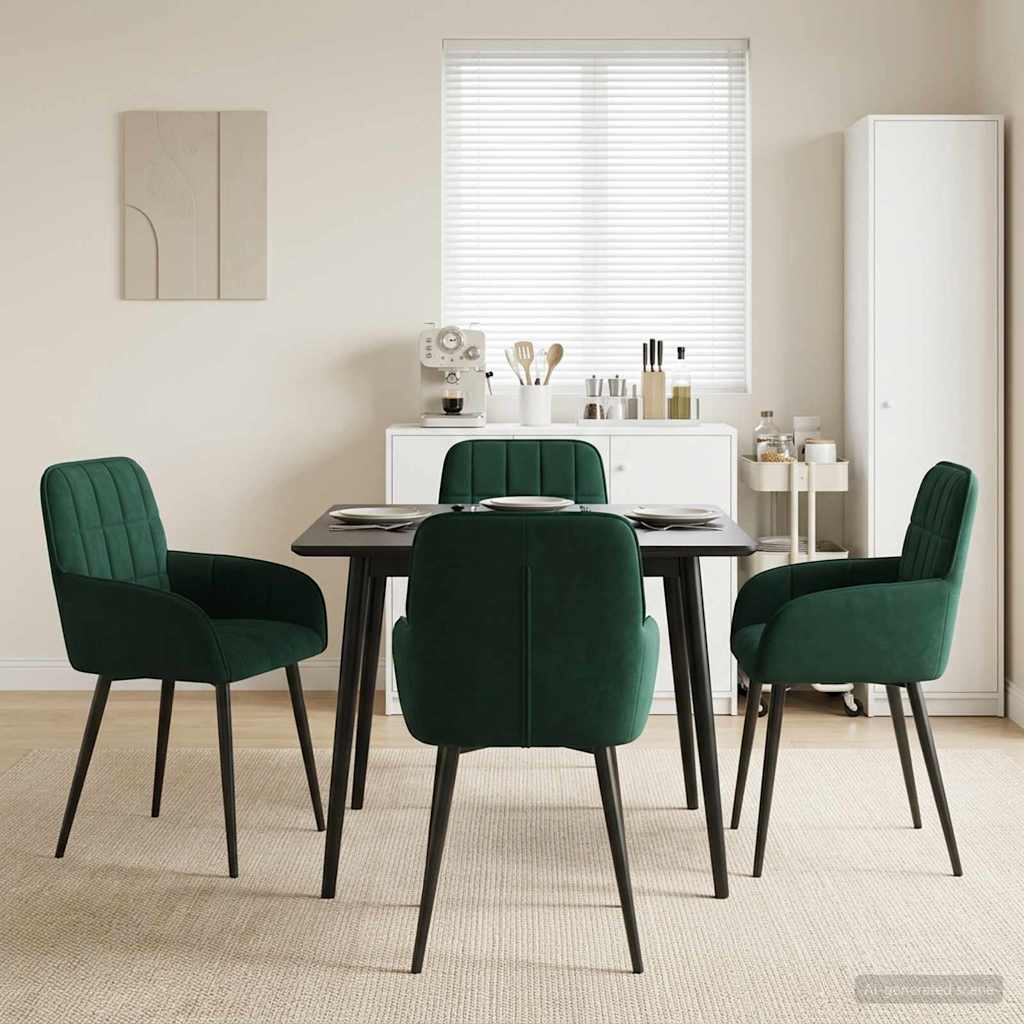 vidaXL Eettafelstoelen 4 pcs fluweel Lichtgrijs 57 x 50 x 85 cm