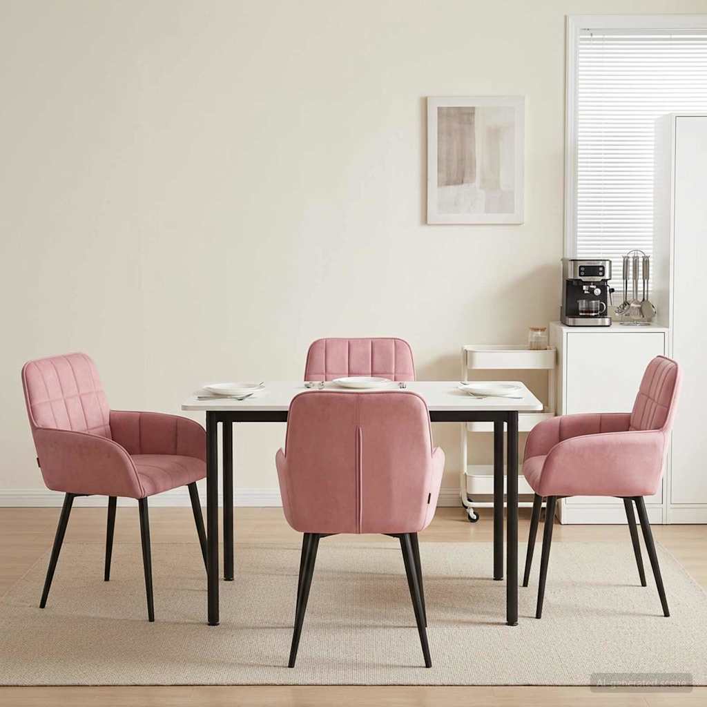 vidaXL Eettafelstoelen 4 pcs fluweel Lichtgrijs 57 x 50 x 85 cm