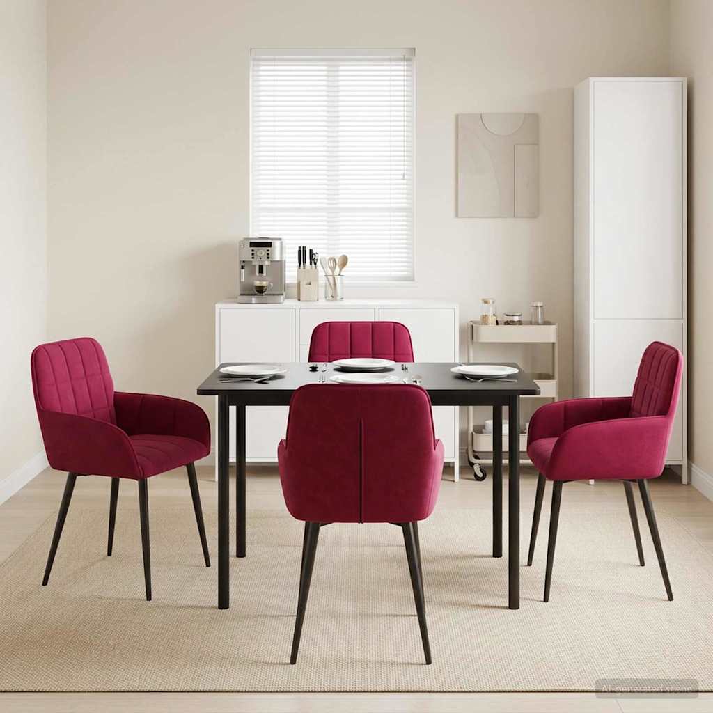 vidaXL Eettafelstoelen 4 pcs fluweel Lichtgrijs 57 x 50 x 85 cm