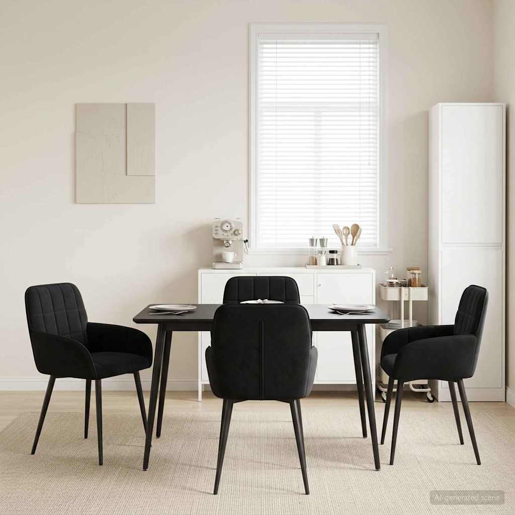 vidaXL Eettafelstoelen 4 pcs fluweel Lichtgrijs 57 x 50 x 85 cm