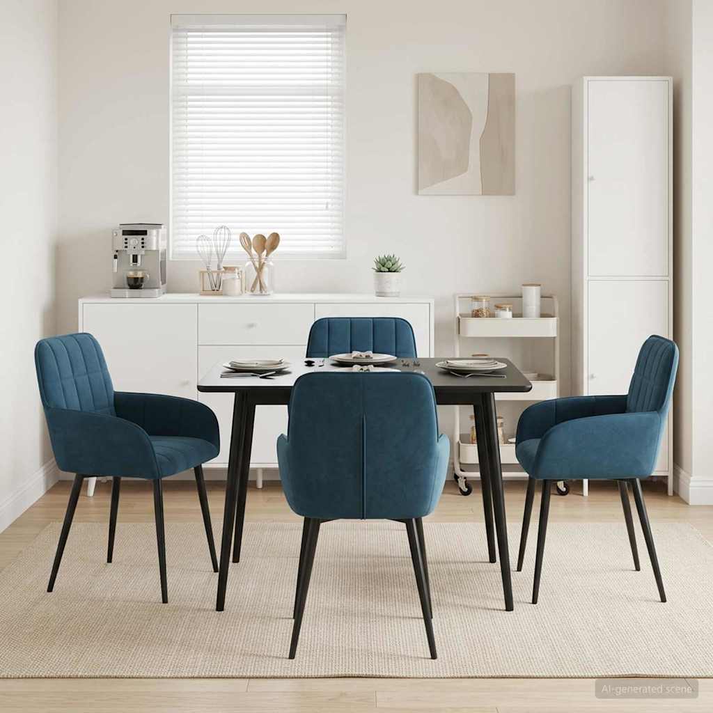 vidaXL Eettafelstoelen 4 pcs fluweel Lichtgrijs 57 x 50 x 85 cm