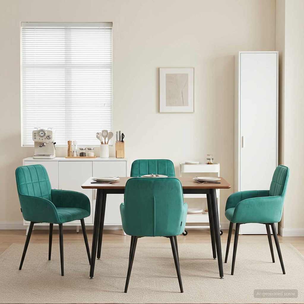 vidaXL Eettafelstoelen 4 pcs fluweel Lichtgrijs 57 x 50 x 85 cm