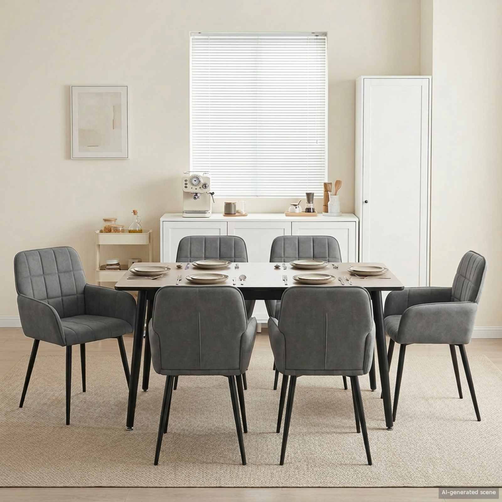 vidaXL Eettafelstoelen 4 pcs fluweel Lichtgrijs 57 x 50 x 85 cm