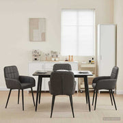 vidaXL Eettafelstoelen 4 pcs Kunstleer Zwart 57 x 50 x 85 cm