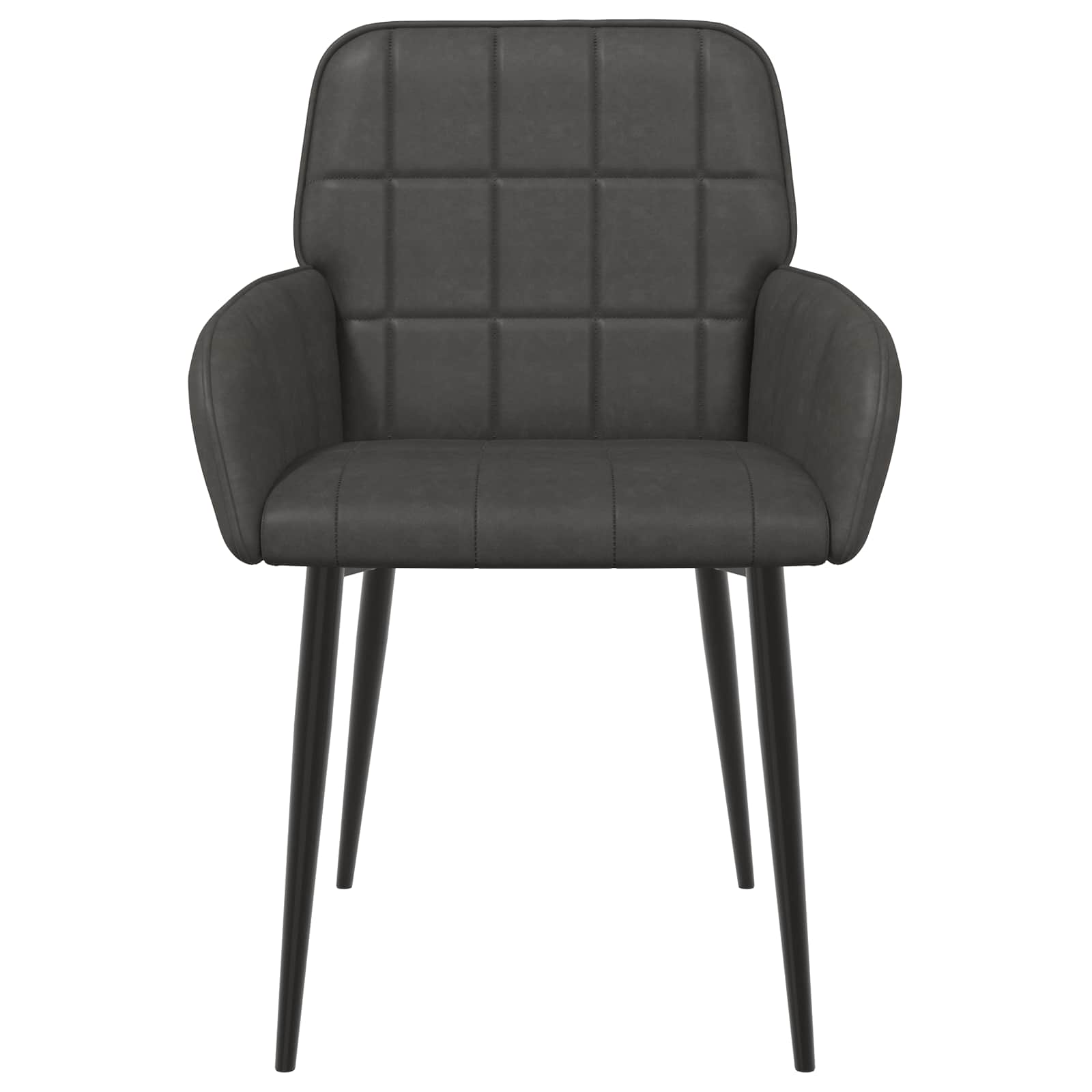 vidaXL Eettafelstoelen 4 pcs Kunstleer Zwart 57 x 50 x 85 cm