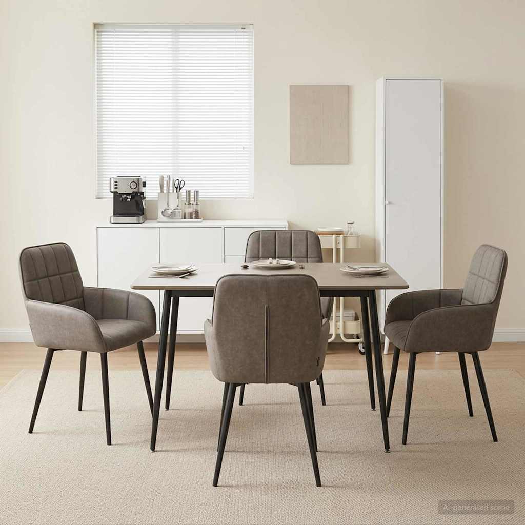 vidaXL Eettafelstoelen 4 pcs Kunstleer Zwart 57 x 50 x 85 cm