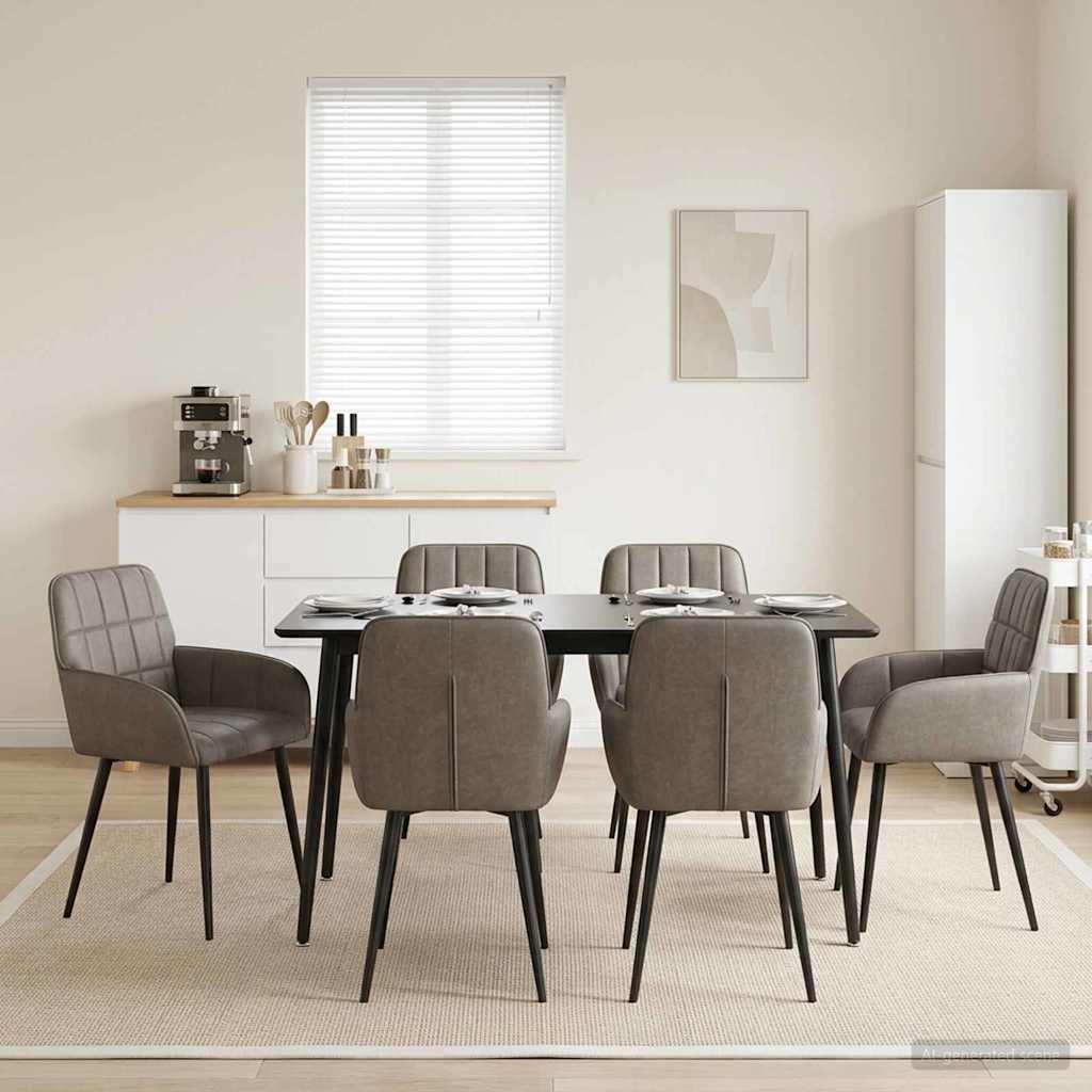 vidaXL Eettafelstoelen 4 pcs Kunstleer Zwart 57 x 50 x 85 cm