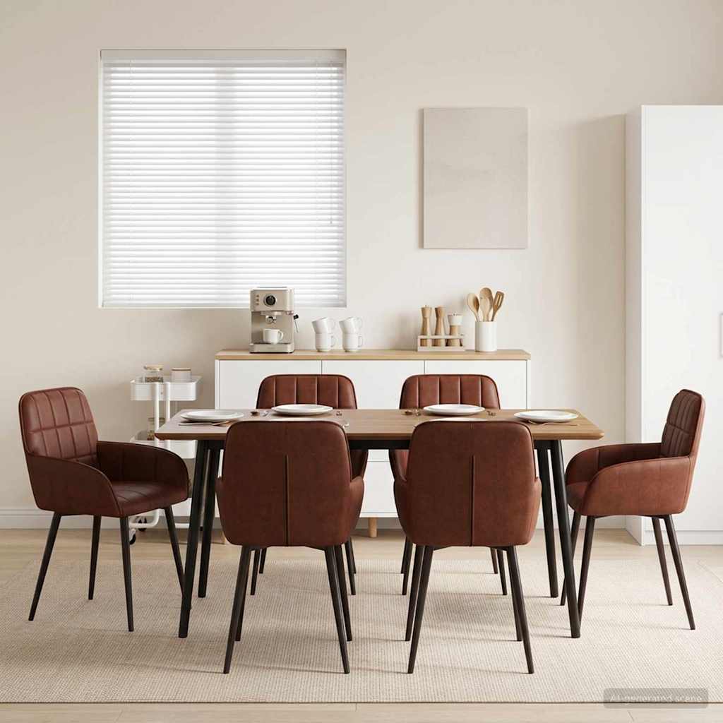 vidaXL Eettafelstoelen 4 pcs Kunstleer Zwart 57 x 50 x 85 cm