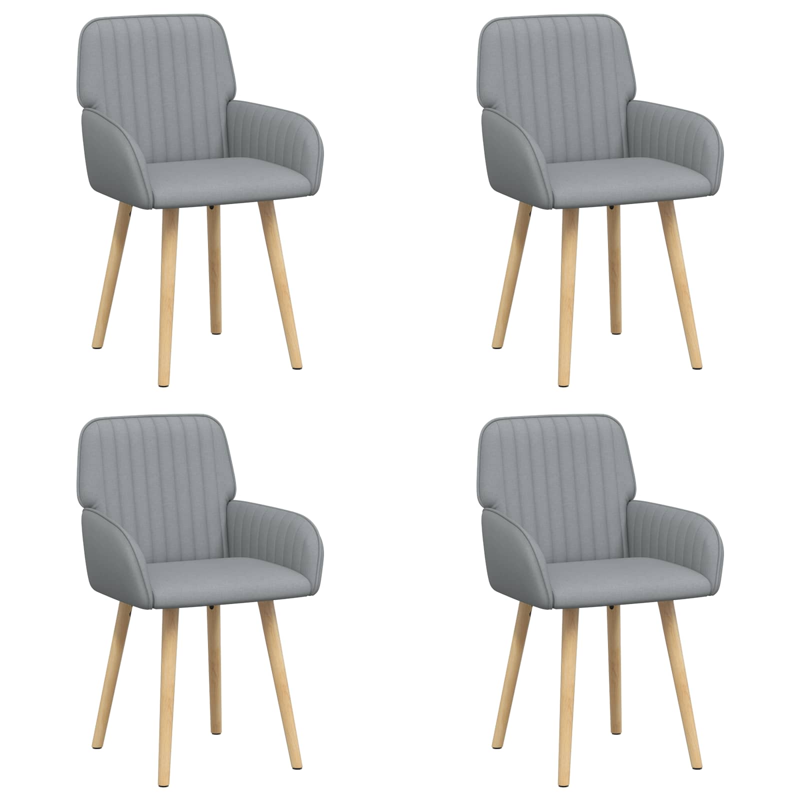 vidaXL Eettafelstoelen 4 pcs Stof Lichtgrijs 56,5 x 50 x 87,5 cm