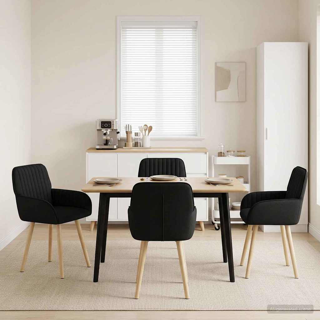 vidaXL Eettafelstoelen 4 pcs Stof Lichtgrijs 56,5 x 50 x 87,5 cm