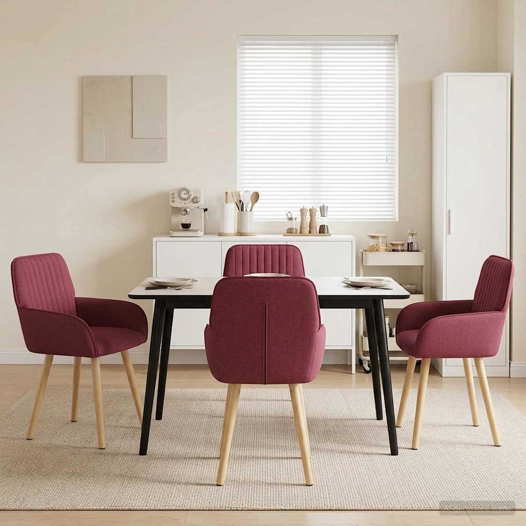 vidaXL Eettafelstoelen 4 pcs Stof Lichtgrijs 56,5 x 50 x 87,5 cm