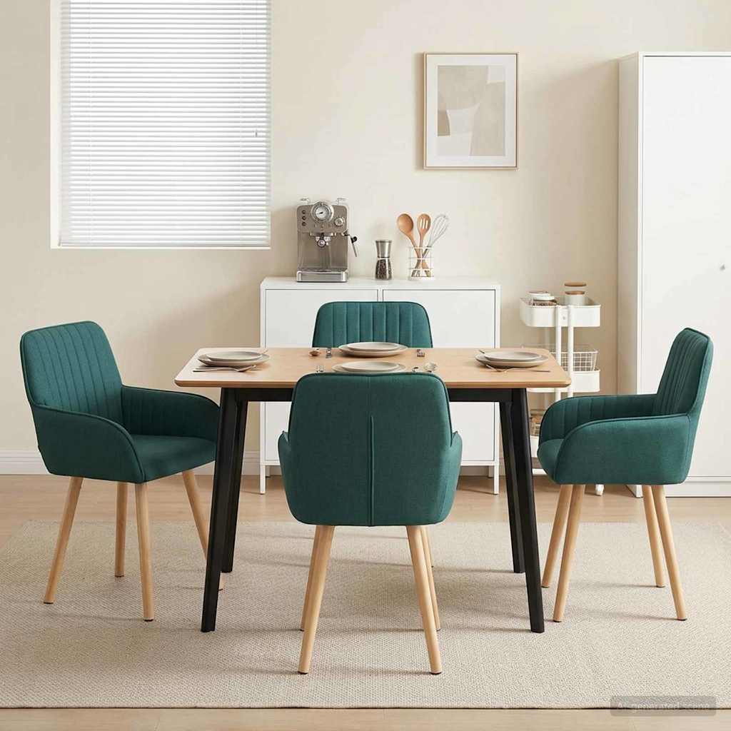 vidaXL Eettafelstoelen 4 pcs Stof Lichtgrijs 56,5 x 50 x 87,5 cm