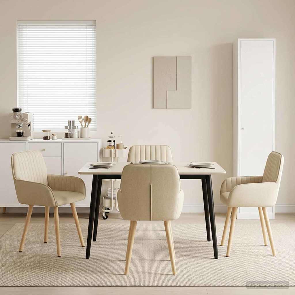 vidaXL Eettafelstoelen 4 pcs Stof Lichtgrijs 56,5 x 50 x 87,5 cm