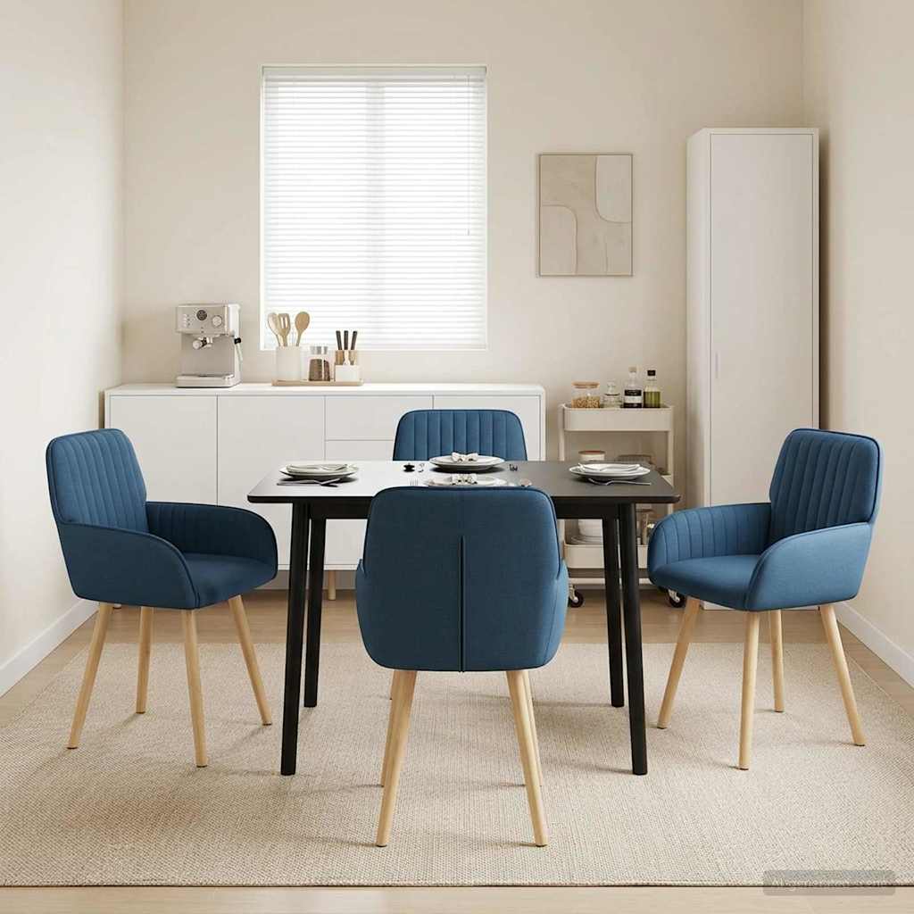 vidaXL Eettafelstoelen 4 pcs Stof Lichtgrijs 56,5 x 50 x 87,5 cm