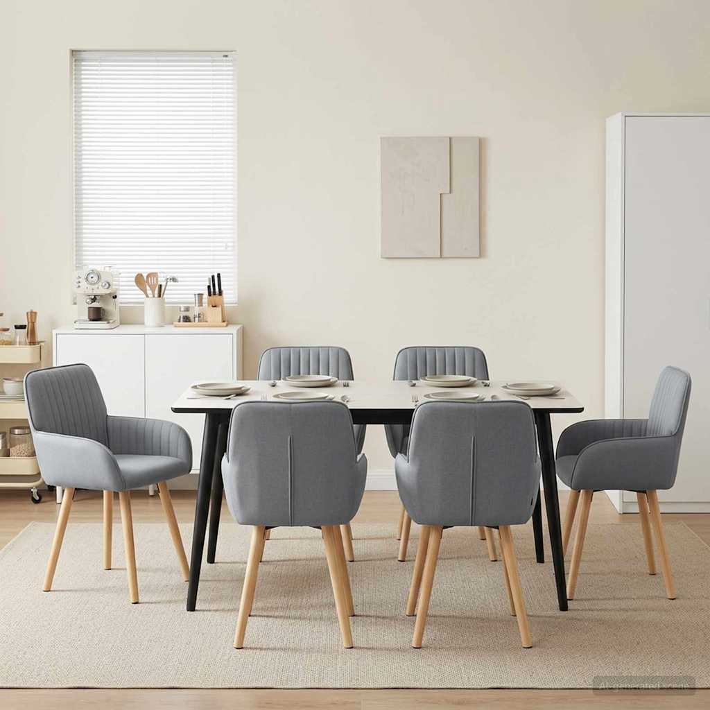 vidaXL Eettafelstoelen 4 pcs Stof Lichtgrijs 56,5 x 50 x 87,5 cm