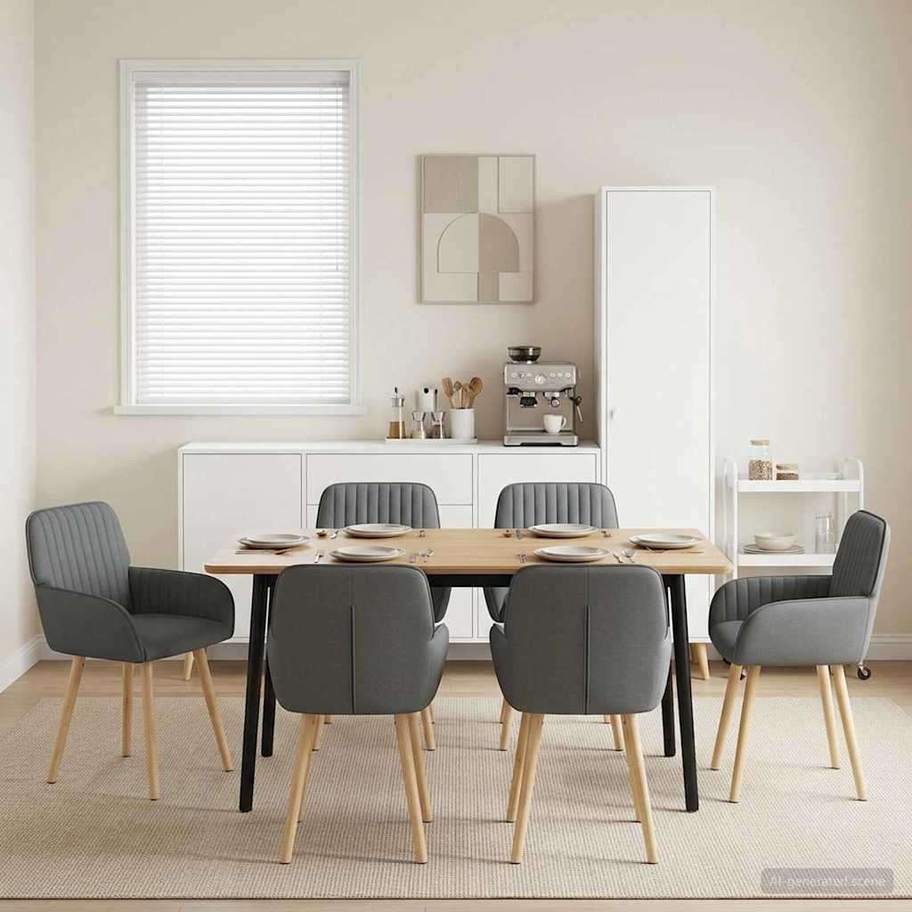 vidaXL Eettafelstoelen 4 pcs Stof Lichtgrijs 56,5 x 50 x 87,5 cm