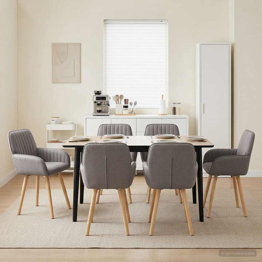 vidaXL Eettafelstoelen 4 pcs Stof Lichtgrijs 56,5 x 50 x 87,5 cm