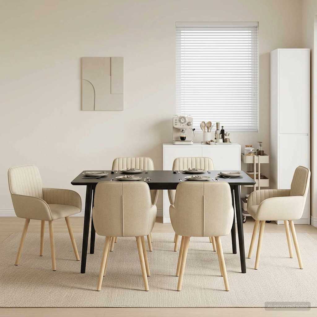vidaXL Eettafelstoelen 4 pcs Stof Lichtgrijs 56,5 x 50 x 87,5 cm