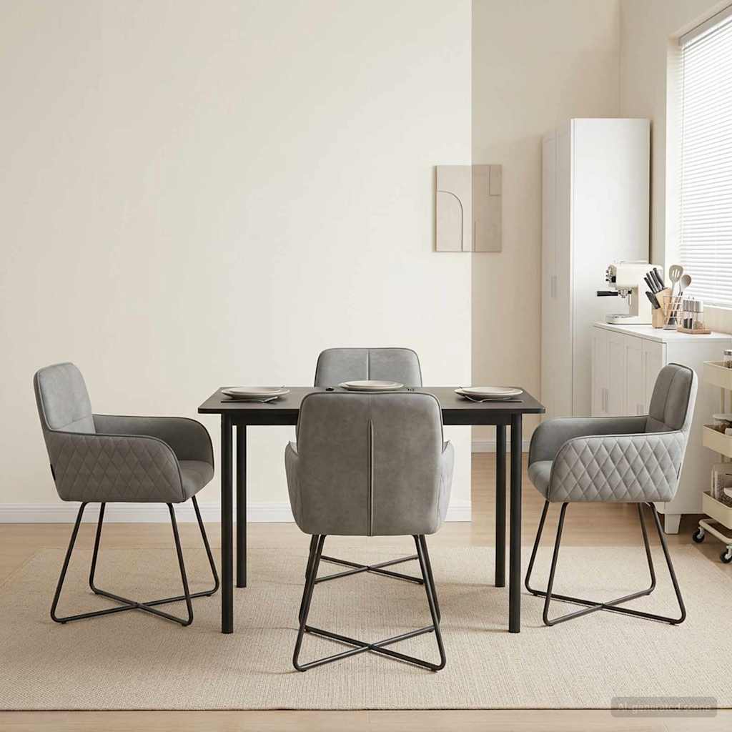 vidaXL Eettafelstoelen 4 pcs fluweel Lichtgrijs 59 x 56,5 x 86 cm