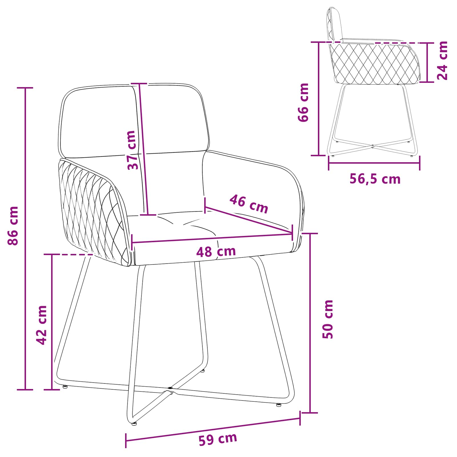 vidaXL Eettafelstoelen 4 pcs fluweel Lichtgrijs 59 x 56,5 x 86 cm