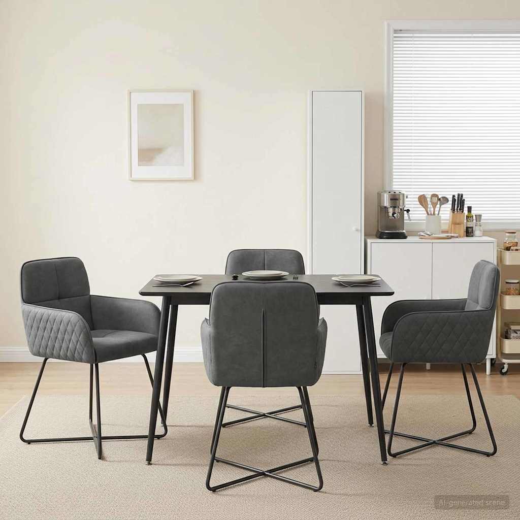 vidaXL Eettafelstoelen 4 pcs fluweel Lichtgrijs 59 x 56,5 x 86 cm