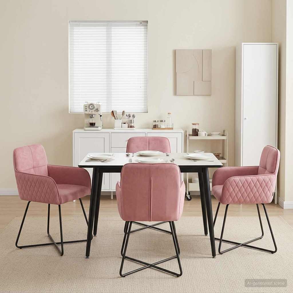 vidaXL Eettafelstoelen 4 pcs fluweel Lichtgrijs 59 x 56,5 x 86 cm