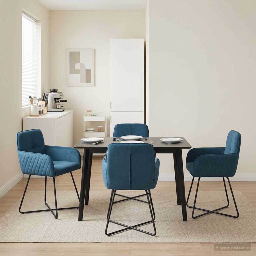 vidaXL Eettafelstoelen 4 pcs fluweel Lichtgrijs 59 x 56,5 x 86 cm