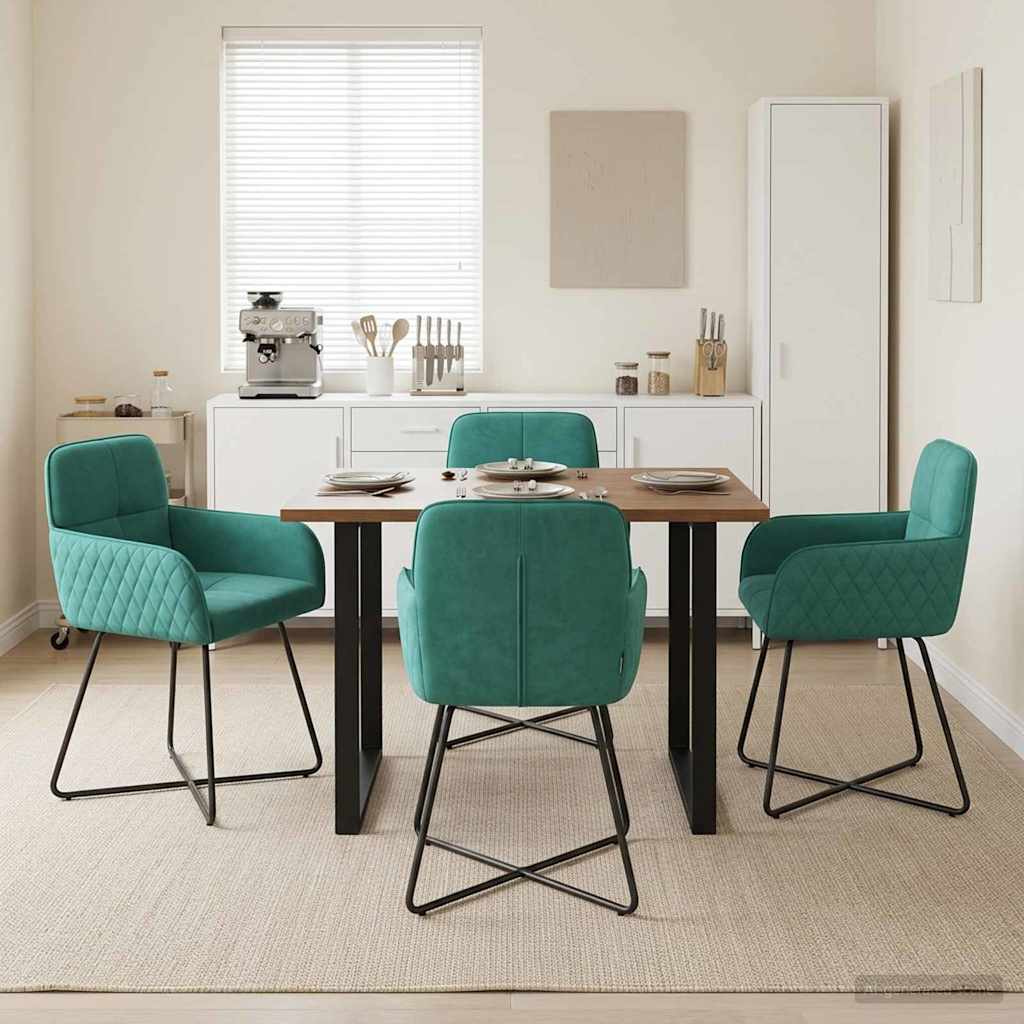 vidaXL Eettafelstoelen 4 pcs fluweel Lichtgrijs 59 x 56,5 x 86 cm