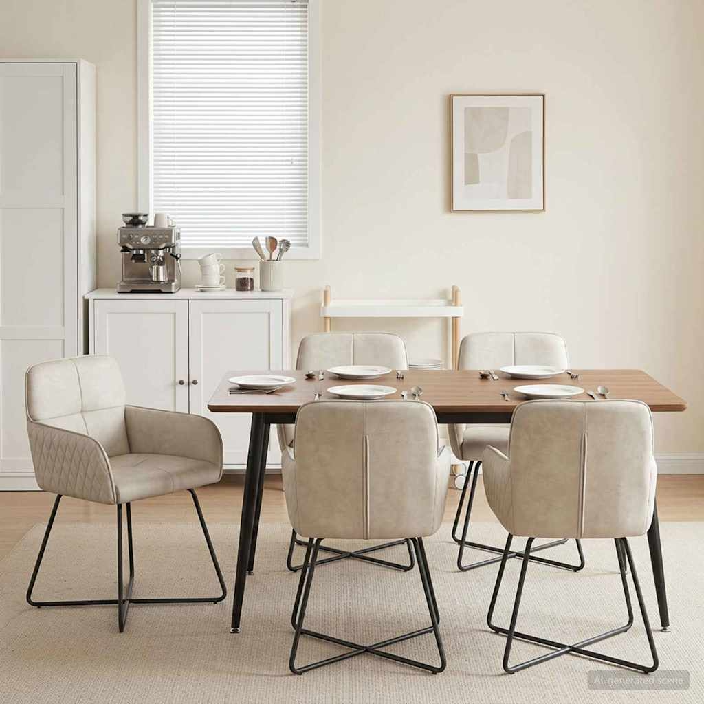 vidaXL Eettafelstoelen 4 pcs fluweel Lichtgrijs 59 x 56,5 x 86 cm