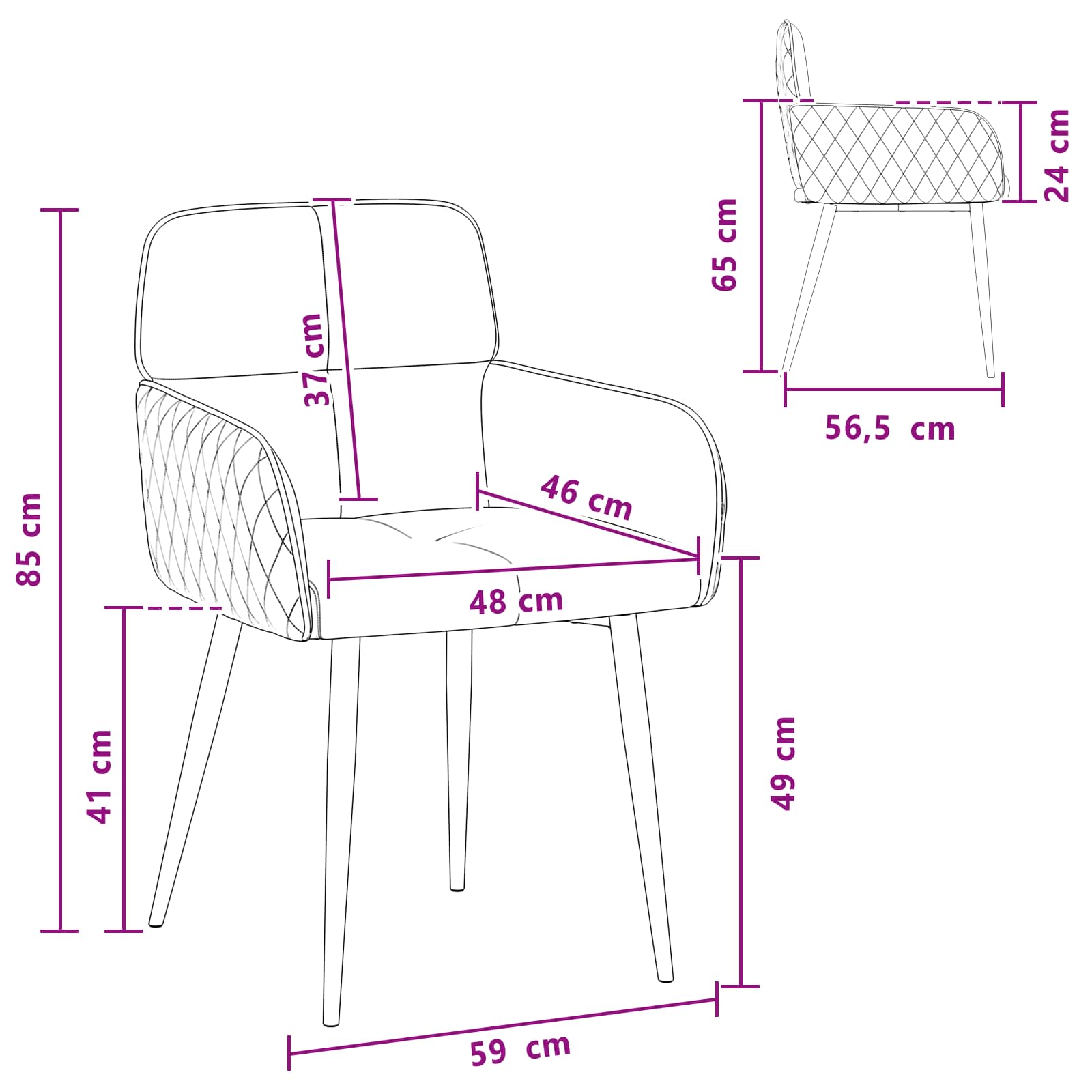 vidaXL Eettafelstoelen 4 pcs Nep Suede Leer Bruin 59 x 56,5 x 85 cm