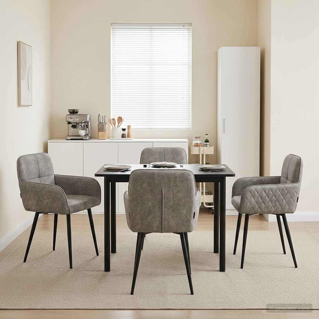 vidaXL Eettafelstoelen 4 pcs Nep Suede Leer Bruin 59 x 56,5 x 85 cm