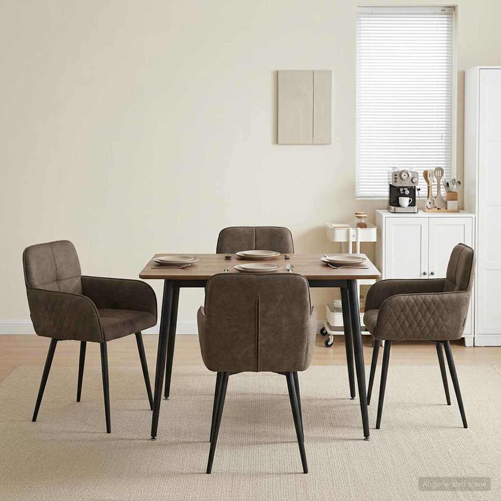 vidaXL Eettafelstoelen 4 pcs Nep Suede Leer Bruin 59 x 56,5 x 85 cm