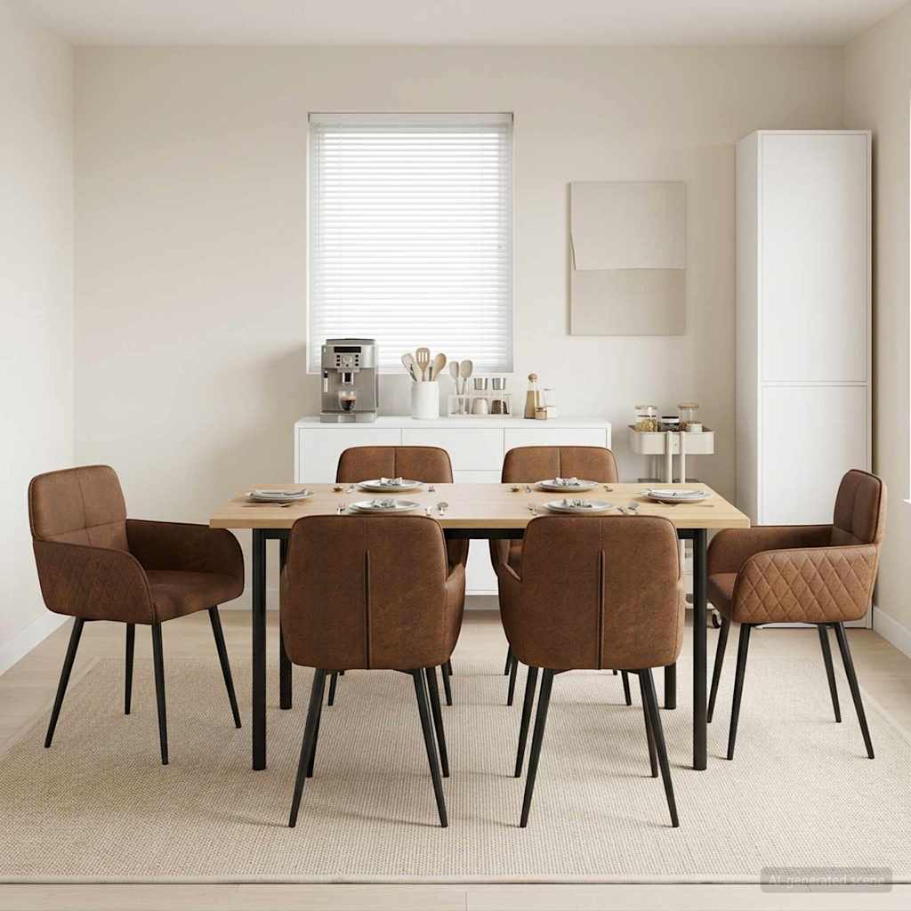 vidaXL Eettafelstoelen 4 pcs Nep Suede Leer Bruin 59 x 56,5 x 85 cm