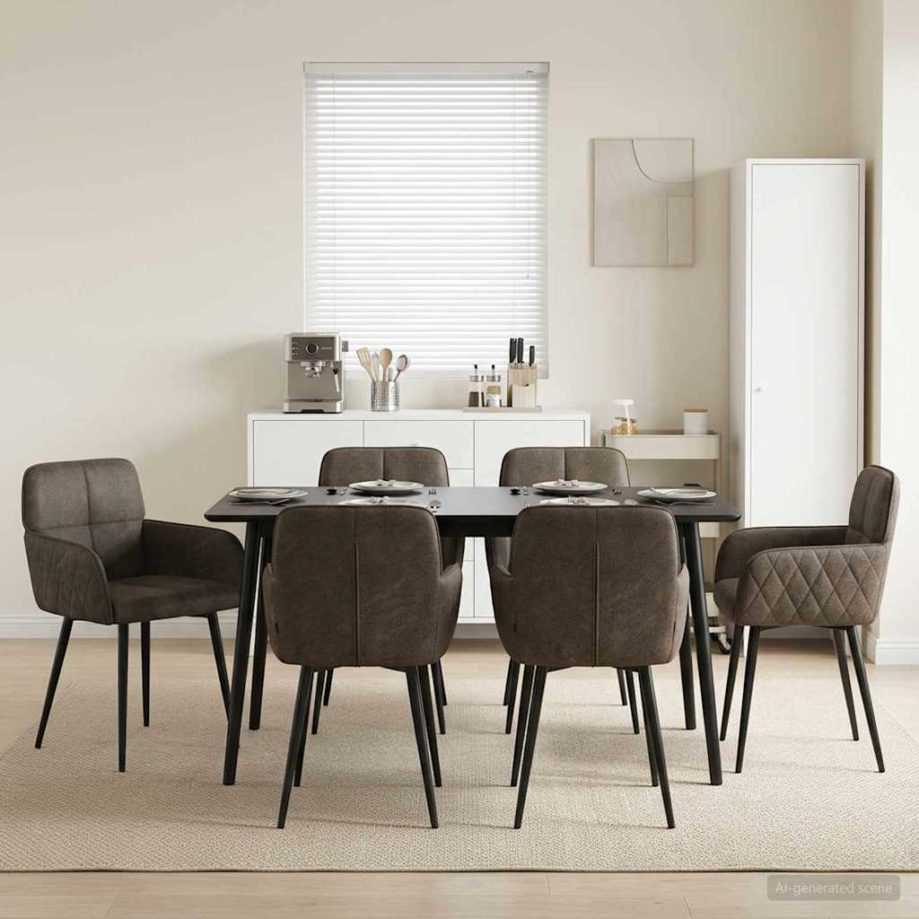 vidaXL Eettafelstoelen 4 pcs Nep Suede Leer Bruin 59 x 56,5 x 85 cm