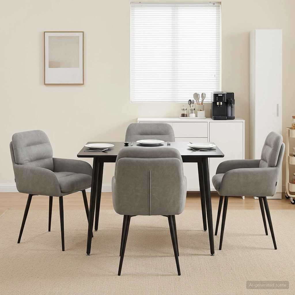 vidaXL Eettafelstoelen 4 pcs fluweel Lichtgrijs 59 x 59,5 x 90 cm