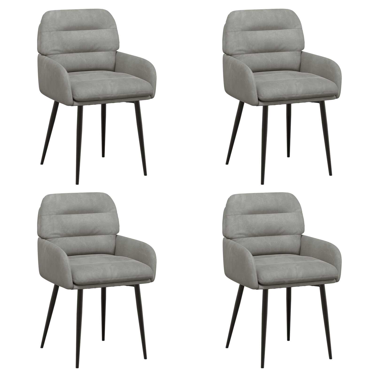 vidaXL Eettafelstoelen 4 pcs fluweel Lichtgrijs 59 x 59,5 x 90 cm