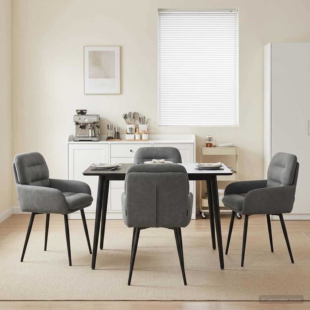 vidaXL Eettafelstoelen 4 pcs fluweel Lichtgrijs 59 x 59,5 x 90 cm