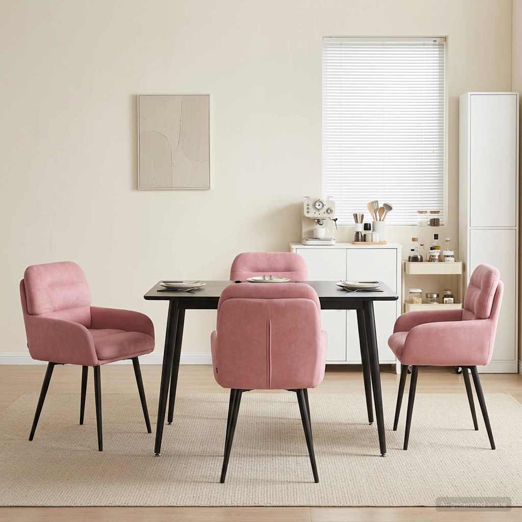 vidaXL Eettafelstoelen 4 pcs fluweel Lichtgrijs 59 x 59,5 x 90 cm
