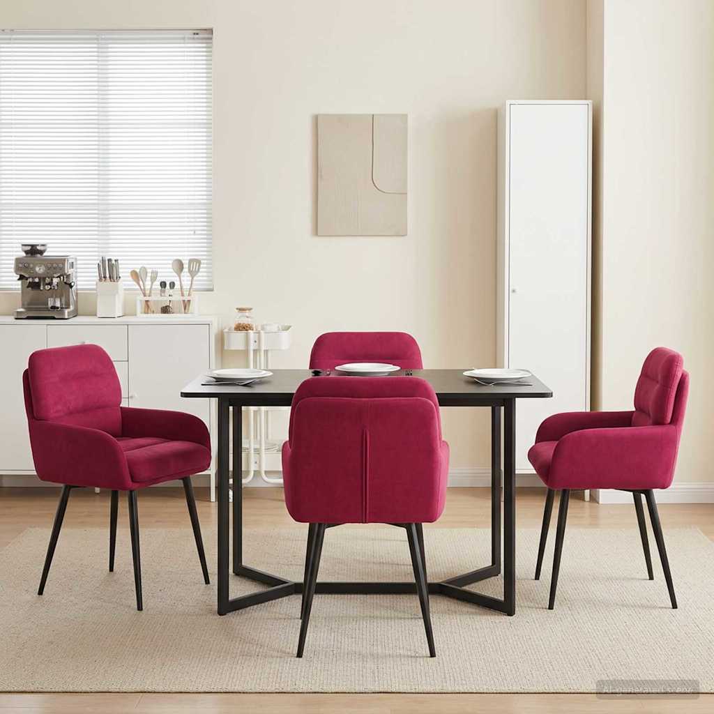 vidaXL Eettafelstoelen 4 pcs fluweel Lichtgrijs 59 x 59,5 x 90 cm