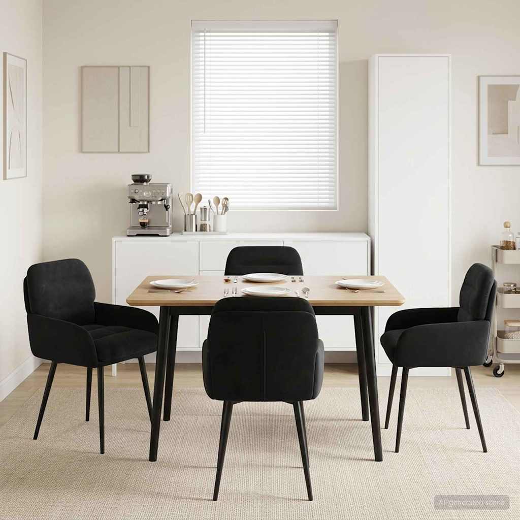 vidaXL Eettafelstoelen 4 pcs fluweel Lichtgrijs 59 x 59,5 x 90 cm