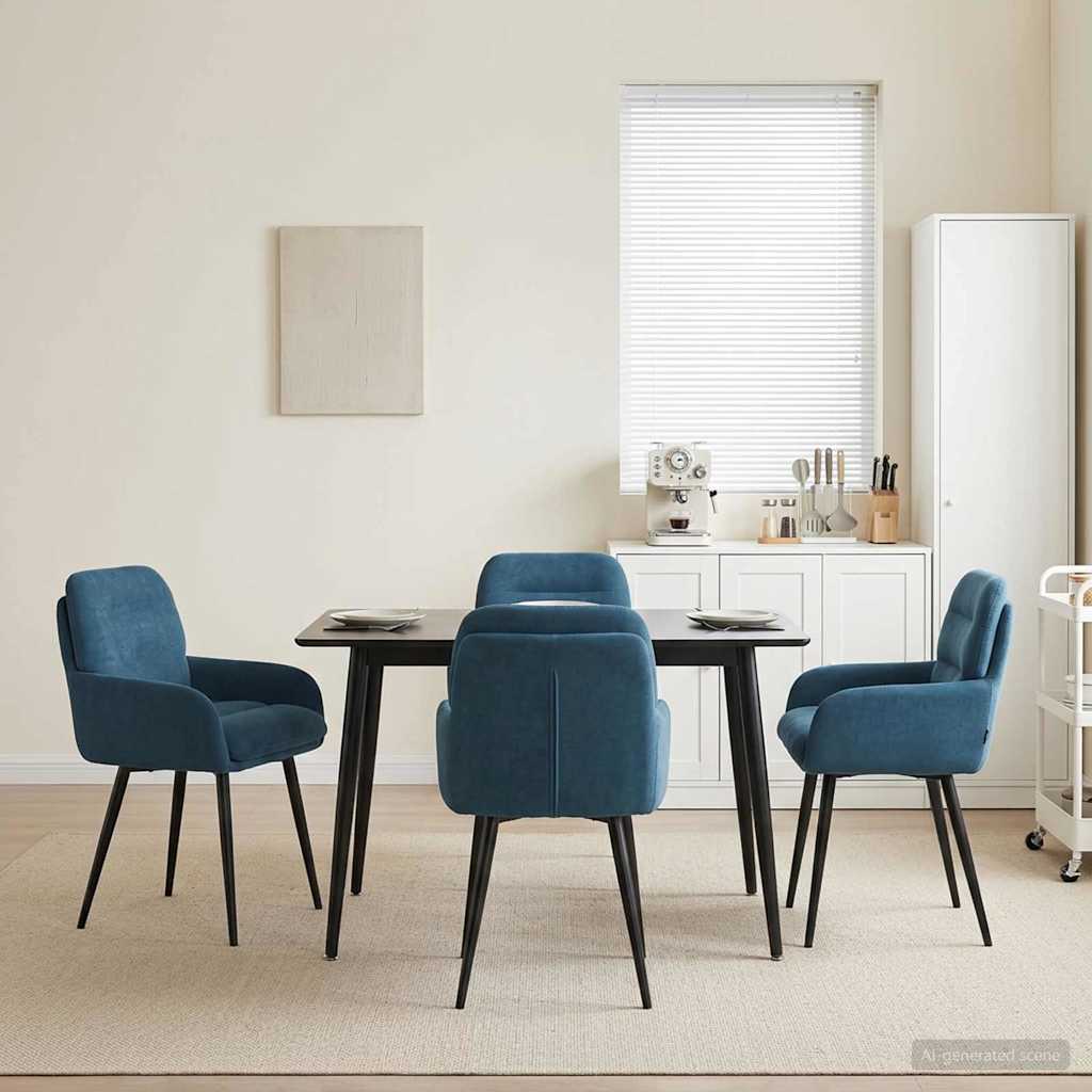 vidaXL Eettafelstoelen 4 pcs fluweel Lichtgrijs 59 x 59,5 x 90 cm