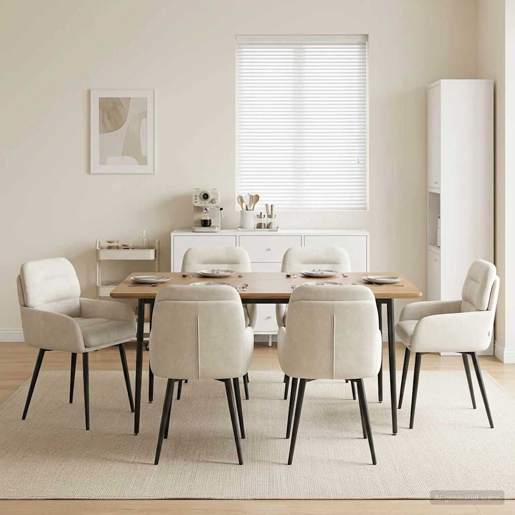 vidaXL Eettafelstoelen 4 pcs fluweel Lichtgrijs 59 x 59,5 x 90 cm