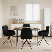 vidaXL Draai Eetstoelen 4 pcs Kunstleer Zwart 59 x 59,5 x 90 cm