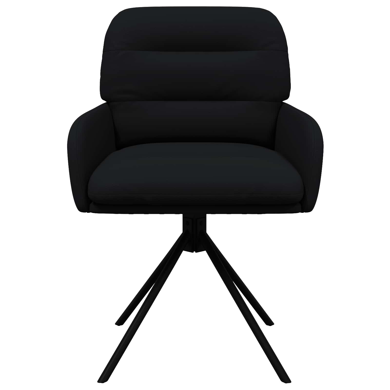 vidaXL Draai Eetstoelen 4 pcs Kunstleer Zwart 59 x 59,5 x 90 cm