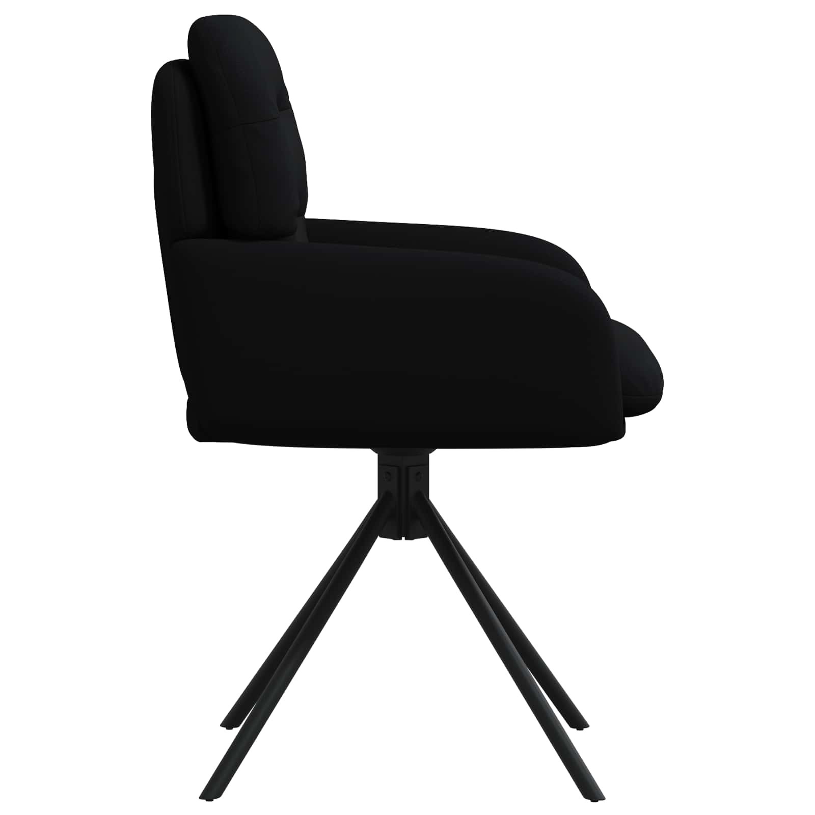 vidaXL Draai Eetstoelen 4 pcs Kunstleer Zwart 59 x 59,5 x 90 cm